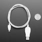 USB Micro B Cable with Blue and Red LEDs - 1 Meter