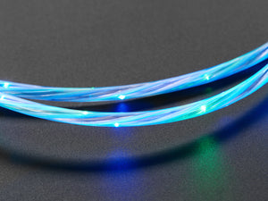 USB Micro B Cable with LEDs - Blue and Green - 1 Meter
