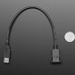 Snap-In Panel Mount Cable USB C Socket to USB A Plug - 30cm