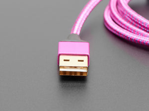 Fully Reversible Pink/Purple USB A to micro B Cable - 1m Long