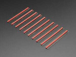 Break-away 0.1" 36-pin Strip Male Header - Red - 10 Pack