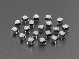 Soft Silicone Top 6mm Push-buttons (20-pack) - Translucent