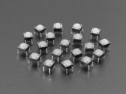 Soft Silicone Top 6mm Push-buttons (20-pack) - Translucent