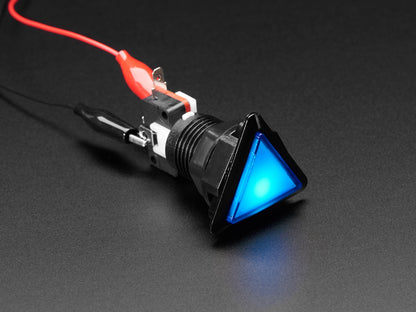 LED Illuminated Triangle Pushbutton - Blue