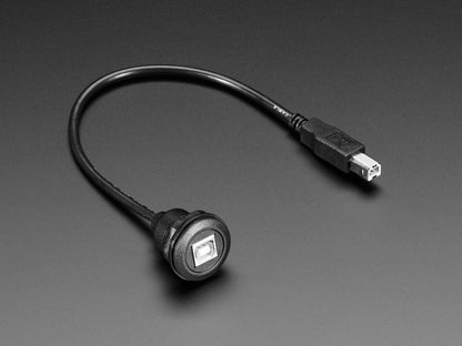 USB B Round Panel Mount Extension Cable - 30cm