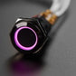 Rugged Latching Pushbutton in Black - RGB (16mm)