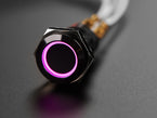 Rugged Latching Pushbutton in Black - RGB (16mm)