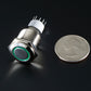 Rugged Metal On/Off Switch with Green LED Ring - 16mm