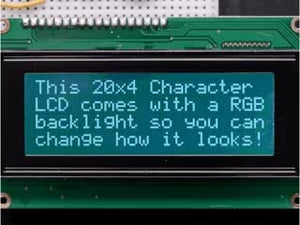 RGB Backlight Negative LCD 20x4 with Extras - RGB on Black