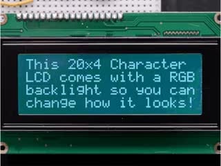 RGB Backlight Negative LCD 20x4 with Extras - RGB on Black