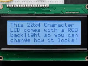 RGB Backlight Positive LCD 20x4 - Black on RGB
