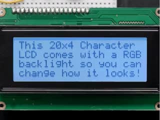 RGB Backlight Positive LCD 20x4 - Black on RGB