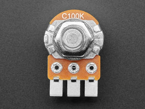 Alpha Single-Gang 16mm Right-angle PC Mount - 100K Reverse Audio Potentiometer