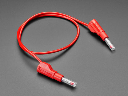 Retractable Stacking Banana Plug Cable - Red 0.5 Meter