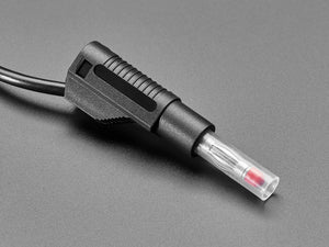 Retractable Stacking Banana Plug Cable - Black 0.5 Meter Long