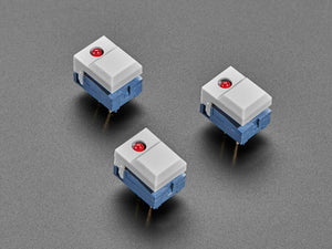 Step Switch with LED - Three Pack of Gray Plastic with Red LED - PB86-A1
