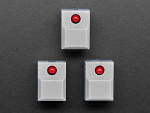 Step Switch with LED - Three Pack of Gray Plastic with Red LED - PB86-A1