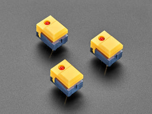 Step Switch with LED - Three Pack of Yellow with Red LED - PB86-A1