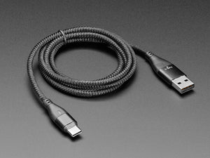 Black Woven USB A or Type-C to Type-C Cable with Magnetic Tip - 1 Meter