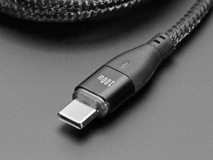 Black Woven USB A or Type-C to Type-C Cable with Magnetic Tip - 1 Meter
