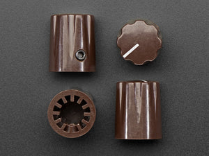 Brown Micro Potentiometer Knob - 4 Pack