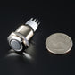 Rugged Metal Pushbutton with White LED Ring - 16mm White Momentary