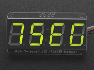 Assembled Adafruit 0.56" 4-Digit 7-Segment Display - w/ I2C Backpack QT - Green
