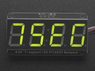 Assembled Adafruit 0.56" 4-Digit 7-Segment Display - w/ I2C Backpack QT - Green