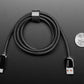 Black Woven USB A to USB C Cable with 66W Watt Display - 1 Meter