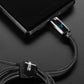 Black Woven USB A to USB C Cable with 66W Watt Display - 1 Meter