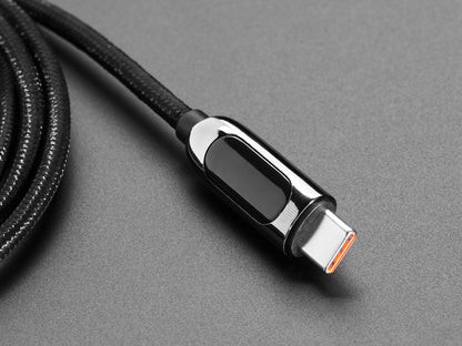 USB C to USB C Cable with 100W Watt Display - 1 Meter Black Woven