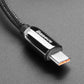 USB C to USB C Cable with 100W Watt Display - 1 Meter Black Woven