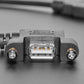 Panel Mount USB Cable - USB A Plug to USB A Right Angle Socket - 30cm