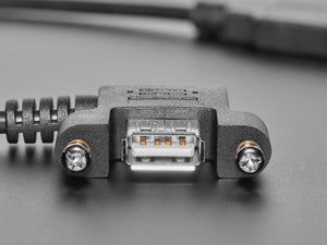 Panel Mount USB Cable - USB A Plug to USB A Right Angle Socket - 30cm