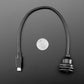 Round Panel Mount USB Cable - USB-B Socket to USB-C Plug