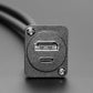 Dual Panel Mount Extension Cable with HDMI / DVI and USB Type-C - 1 Meter