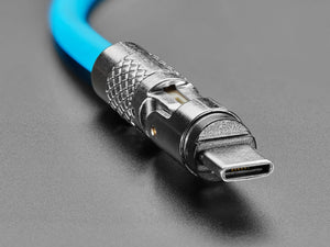 Blue USB Type C to USB A Cable with 540 Degree Rotating End - 1 Meter