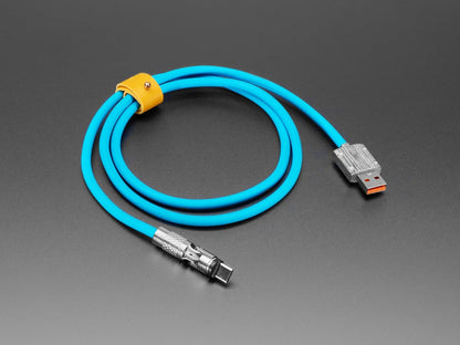 Blue USB Type C to USB A Cable with 540 Degree Rotating End - 1 Meter