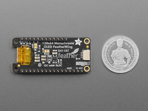 Assembled Adafruit FeatherWing OLED - 128x64 OLED Add-on - STEMMA QT / Qwiic