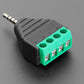 2.5mm (3/32") 4-Pole (TRRS) Audio Plug Terminal Block