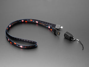 USB Cable Lanyard with USB A and USB C Tips