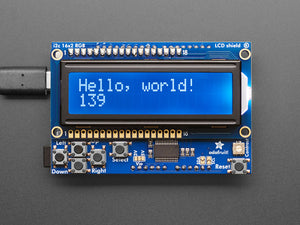 RGB LCD Shield Kit w/ 16x2 Character Display - Only 2 pins used! - NEGATIVE DISPLAY