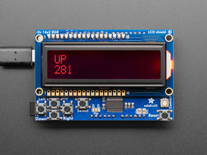 RGB LCD Shield Kit w/ 16x2 Character Display - Only 2 pins used! - NEGATIVE DISPLAY