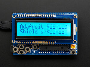 RGB LCD Shield Kit w/ 16x2 Character Display - Only 2 pins used! - POSITIVE DISPLAY