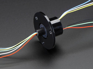 Slip Ring with Flange - 22mm Diameter, 6 Wires, Max 240V @ 2A