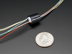 Miniature Slip Ring - 12mm Diameter, 6 Wires, Max 240V @ 2A
