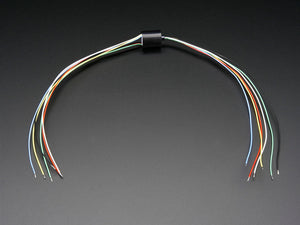 Miniature Slip Ring - 12mm Diameter, 6 Wires, Max 240V @ 2A