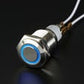 Rugged Metal On/Off Switch with Blue LED Ring - 16mm Blue On/Off