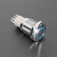 Rugged Metal On/Off Switch with Blue LED Ring - 16mm Blue On/Off