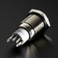 Rugged Metal On/Off Switch with Red LED Ring - 16mm